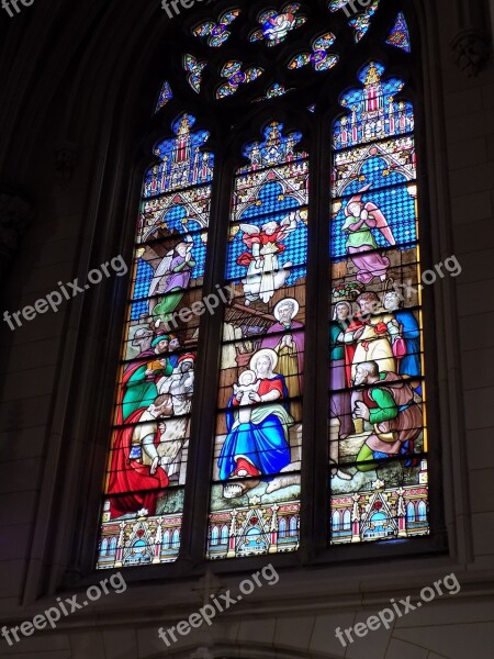 St Patrick's Cathedral Stained Glass Nativity Jesus Mary