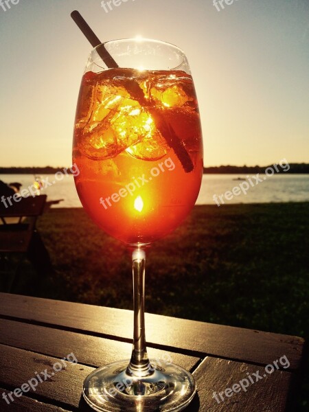 Drink Cocktail Nature Water Sunset