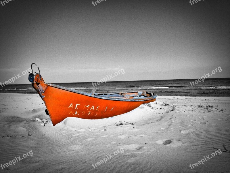 Stranded Boat Sea Ship Wreck