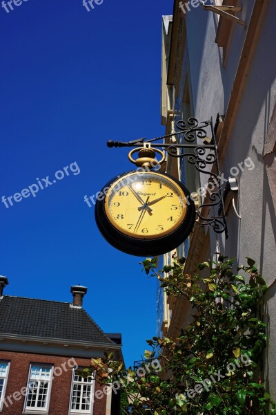 City Facade Clock Architecture Historic Center