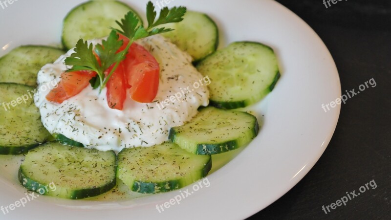 Salad Cucumbers Tsatsiki Tomato Fresh