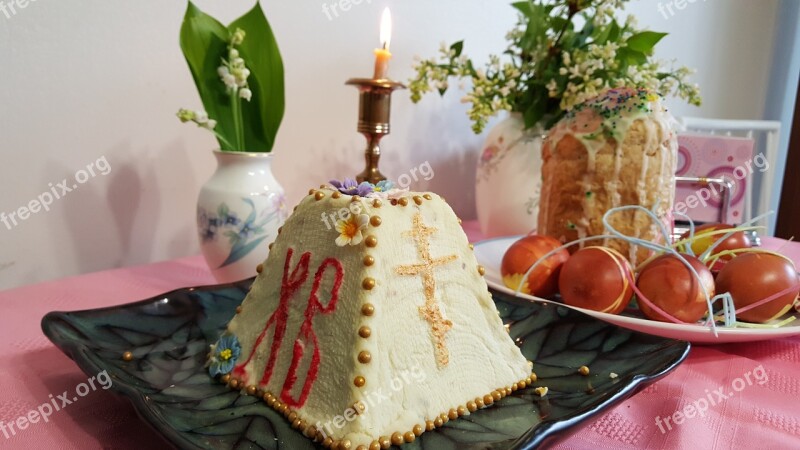 Easter Easter Cake Candle Table Eggs