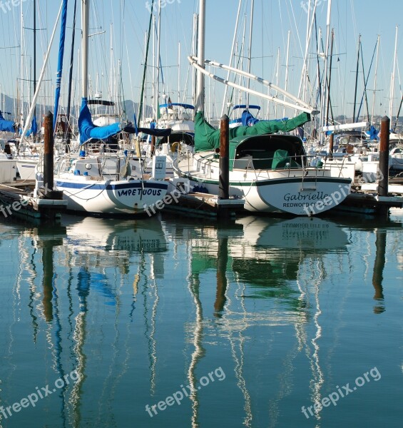 Sausalito Sail Boats Boat Marina Harbor