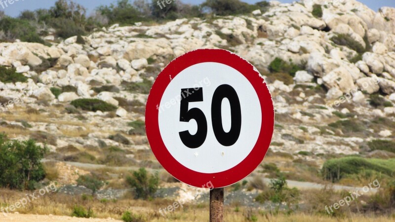 Speed Limit Sign Maximum Slow Restriction