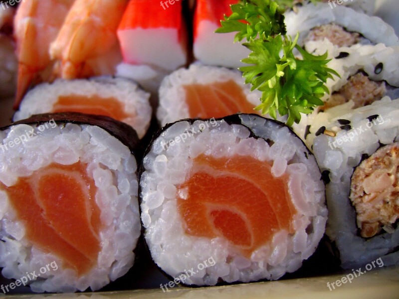 Sushi Sashimi Food Oriental Combined