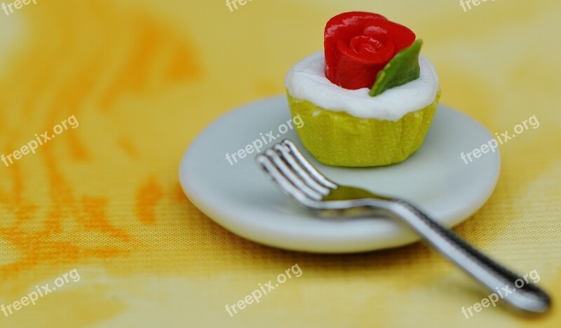 Cupcake Cake Plate Fork Miniature