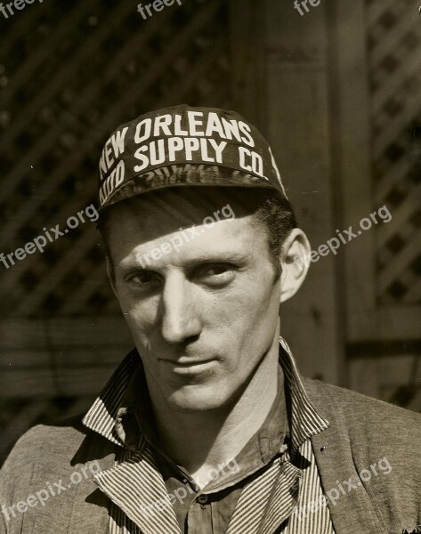 Man Mechanic Hat Repairman Vintage