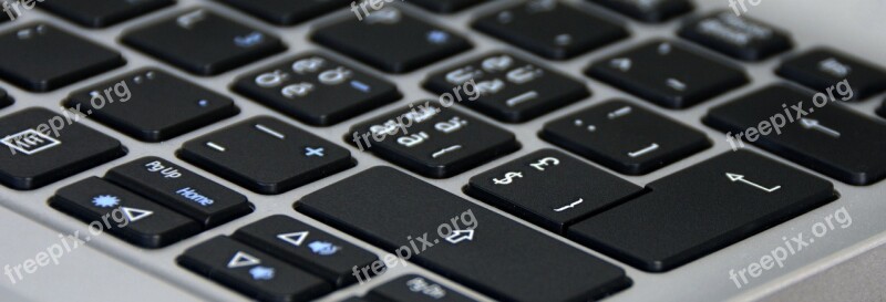 Keyboard Silver Black Notebook Input