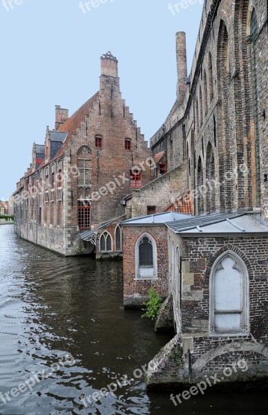 Bruges Channel Water Belgium Medieval Town