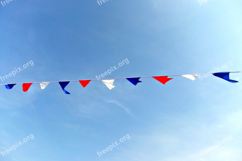 Bunting Blue Sky Sunshine Seaside