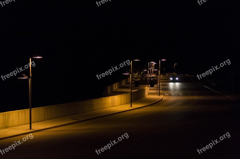 Night Lights Street Car Spooky