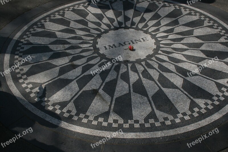 Imagine Tribute John Lennon Strawberry Fields Monument Beatles