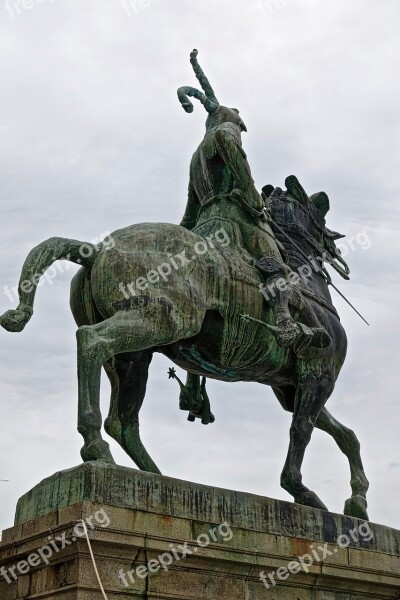 Statue Sculpture Bronze Horse Conquistador