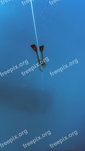 Freediving Deep Underwater Water Diver