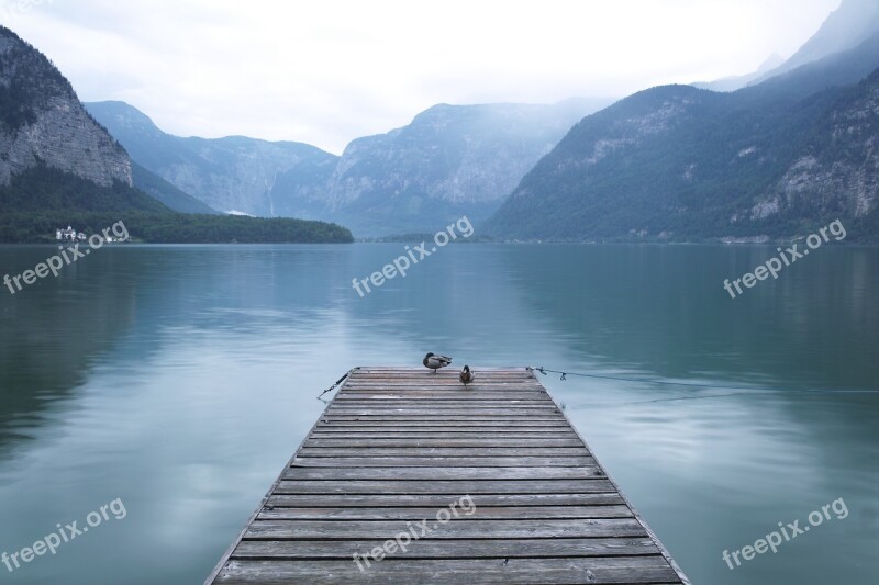 Hallstatt Lake Pigeon Bridge River