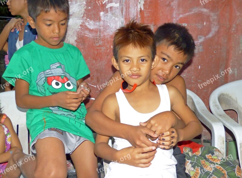 Philippines Children Fun Face Boy