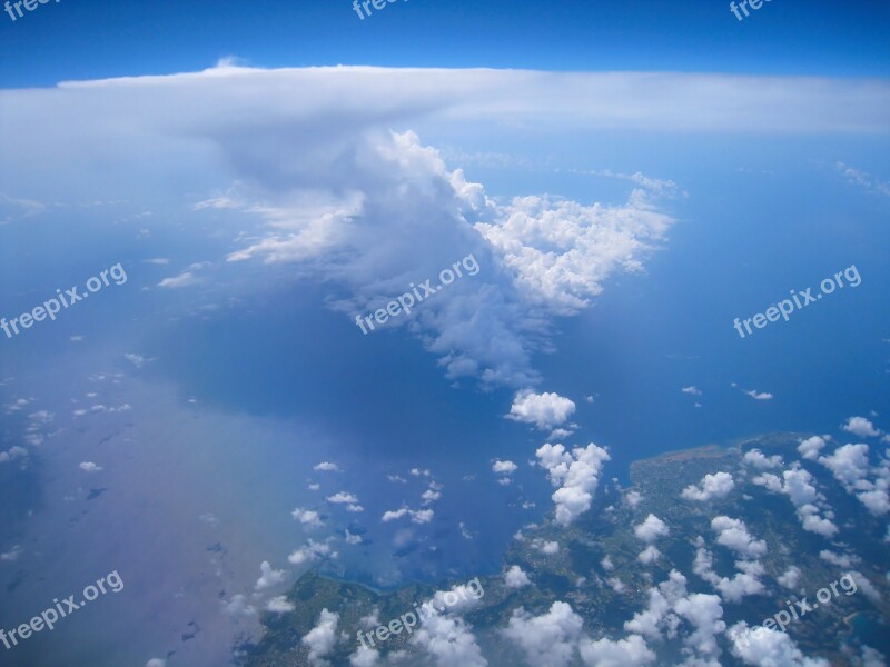 Aerial Photograph Cloud Sea Sky White