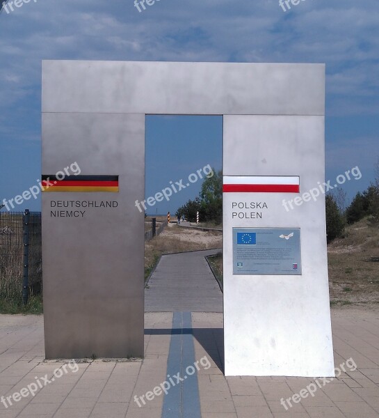 Border Federal Republic Of Germany Poland Monument Country Border