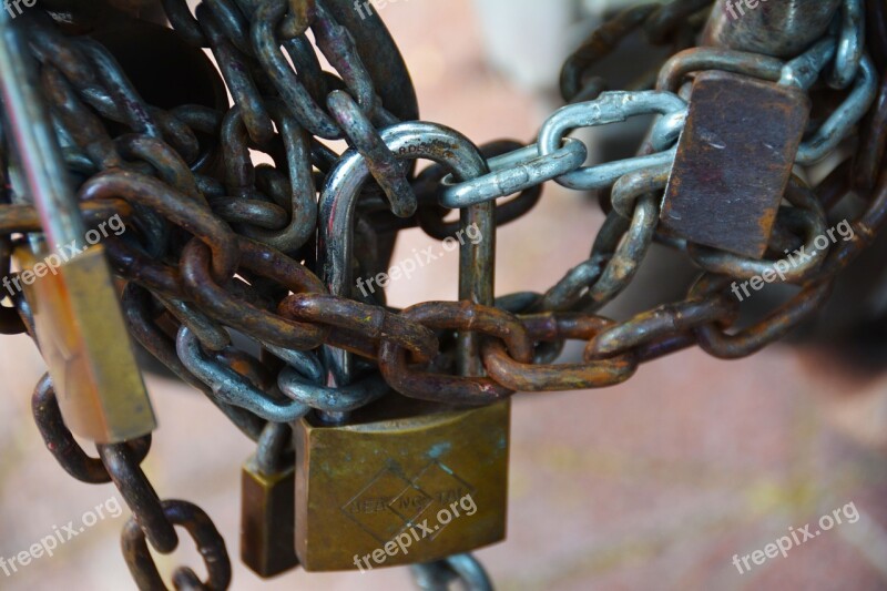 Chains Lock Shackle Security Padlock