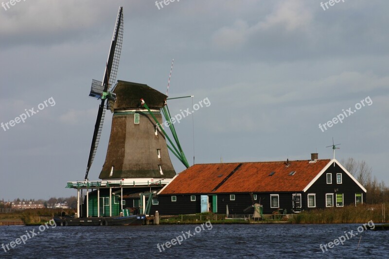 Holland Mill Landscapes Windmill Winter Landscape