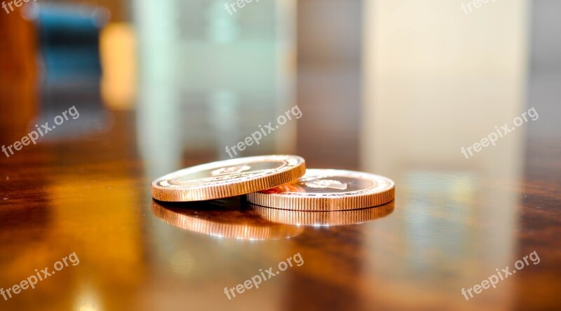 Coin Token Fake Money Reflection Table