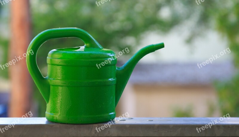 Watering Can Wet Water Green Drop Of Water