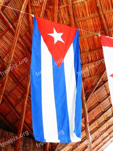 Flag Cuba Red Blue White