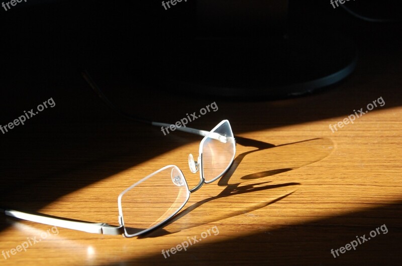 Glasses Sunlight Refraction Desk Reading