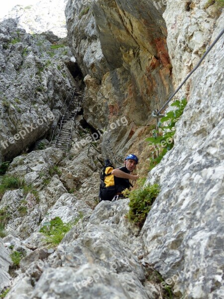 Via Ferrata Climbing Mountain Hiking Outdoor