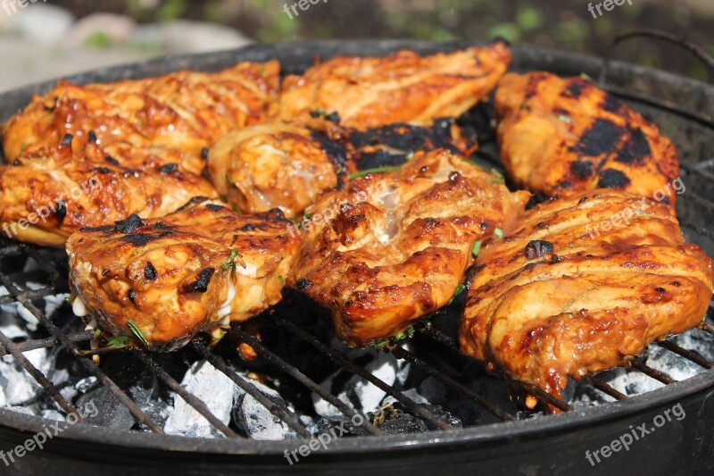 Chicken Bbq Charcoal Grille Spiced