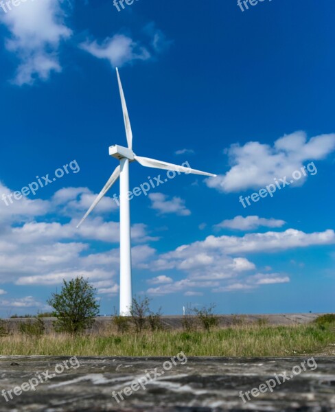 Pinwheel Energy Wind Power Sky Blue