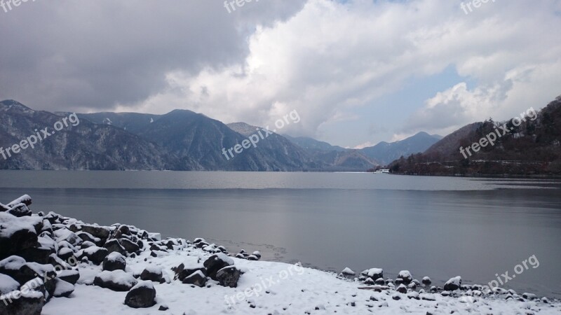 Japan Tochigi Lake Snow Lake Chuzenji