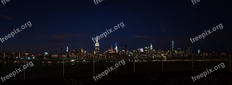 Brooklyn Nyc New York Skyline Empire State Building Night