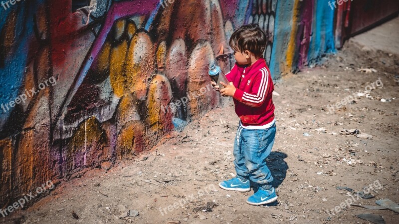 Kid Boy Spray Can Paint