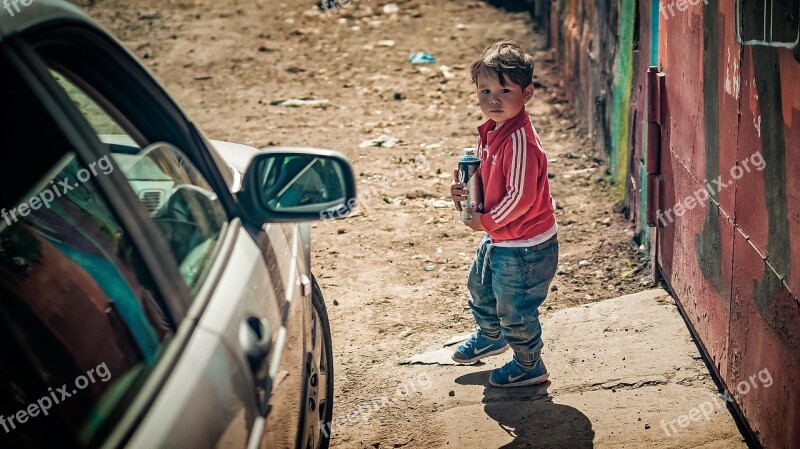 Kid Boy Spray Can Paint