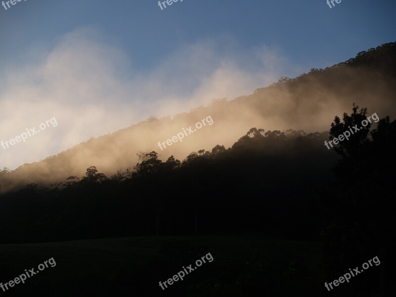 Mountain Fog Morning Early Sunrise