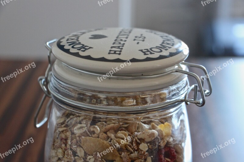 Glass Vessel Glass Jar Muesli Storage