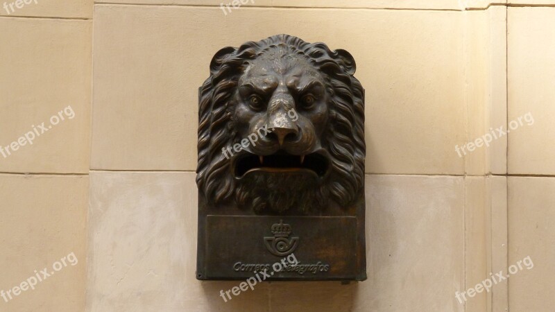 Post Mailbox Letter Boxes Lion Metal