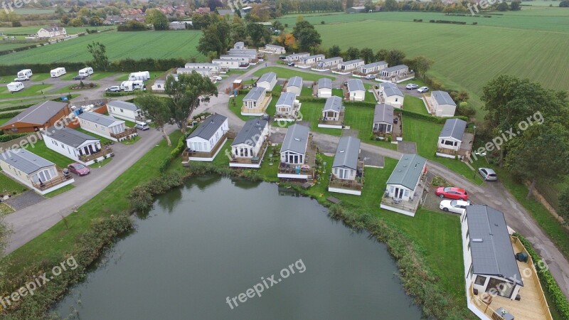 Aerial Caravan Park Caravan Luxury Cawood Park