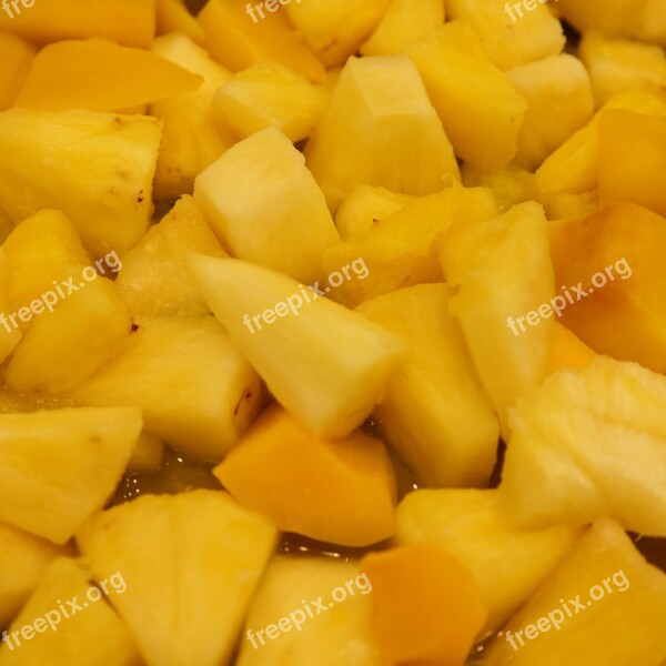 Pineapple Chunks Fruit Salad Chopped Fruit Sliced