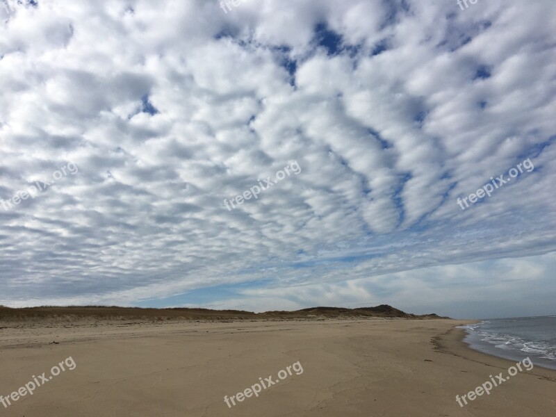 Beach Clouds Sky Tide Waves