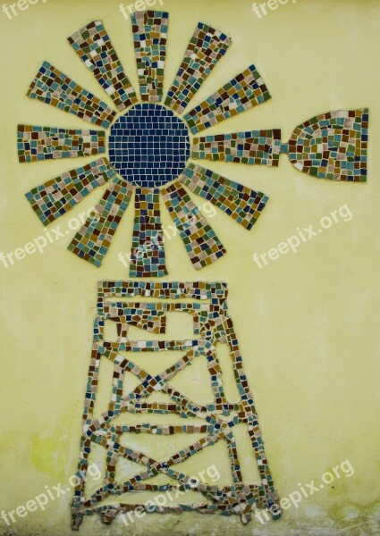 Windmill Traditional Mosaic Famagusta Cyprus