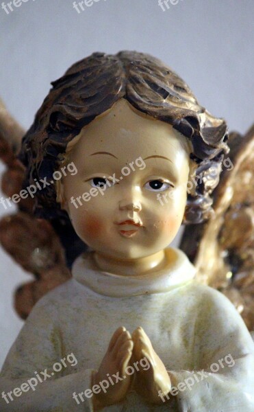 Angel Figure Pray Ceramic Art