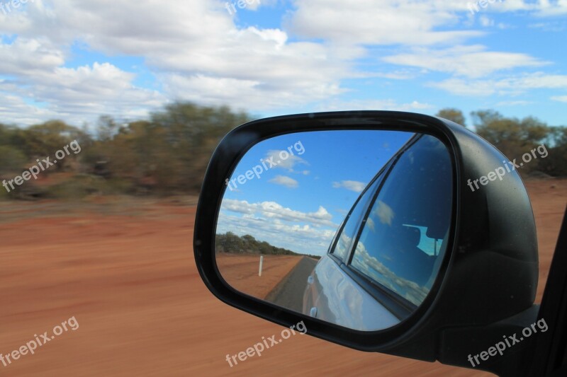 Road Trip Red Dirt Western Australia Car Mirror