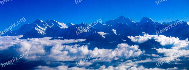 The Himalayas Panorama Mountains Free Photos