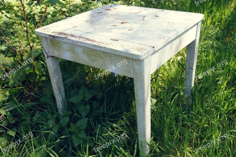 Table Furniture Pieces Old Forget Abandoned