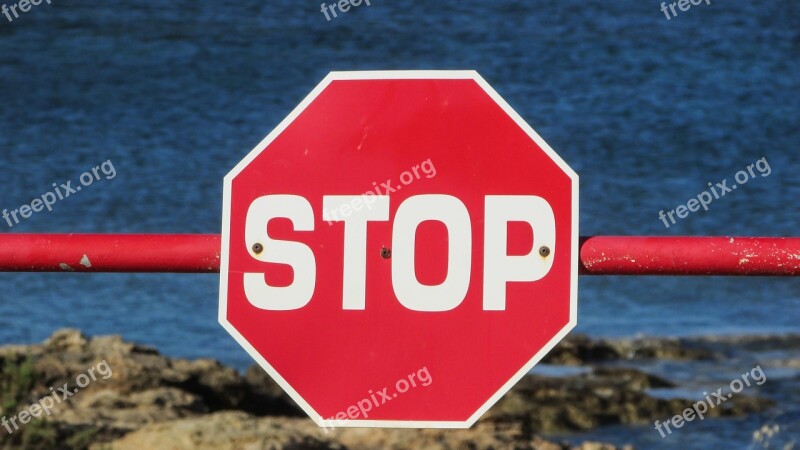 Stop Sign Stop Sign Red Warning