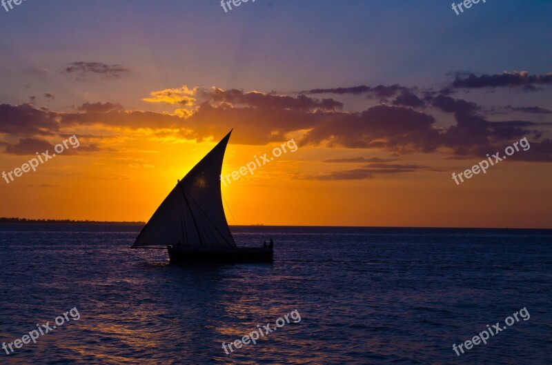 Sunset Boat Sail Zanzibar Relax