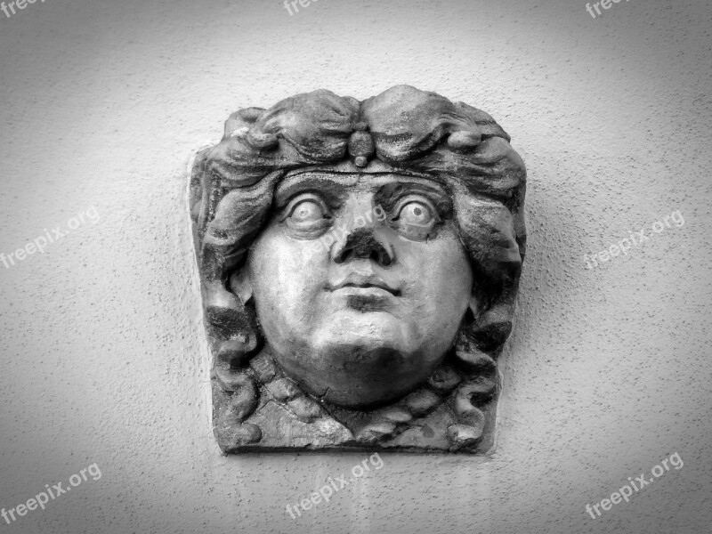 Face Wall Stone Art Hauswand