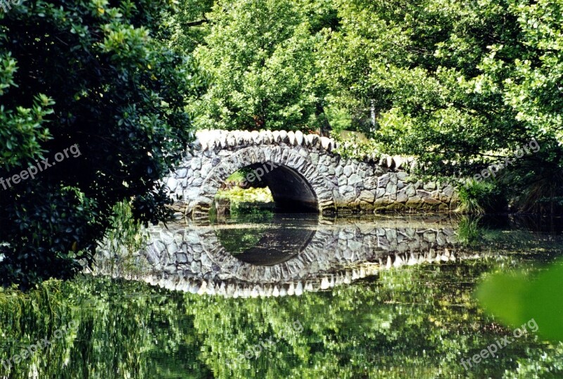 Bridge Reflection Architecture Structure Stones